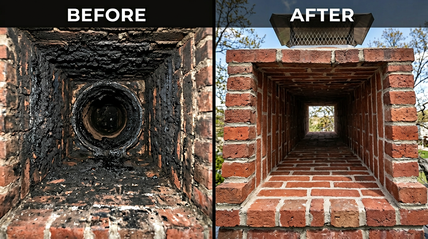 Before Chimney Flue Cleaning